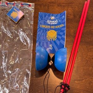 Blue and Red Cirque Du Soleil Diabolo Set